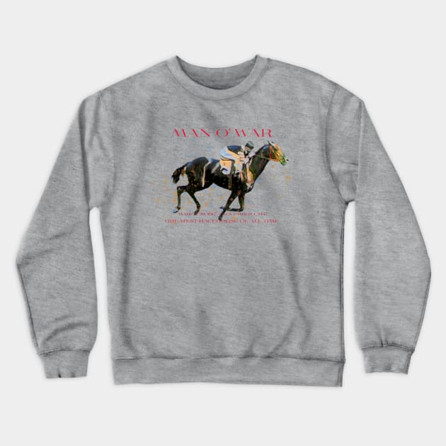 Man O' War - Greatest Racehorse of All Time design Crewneck Sweatshirt by Ginny Luttrell